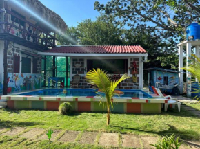 Beach house with pool for 6 people - Las Penitas